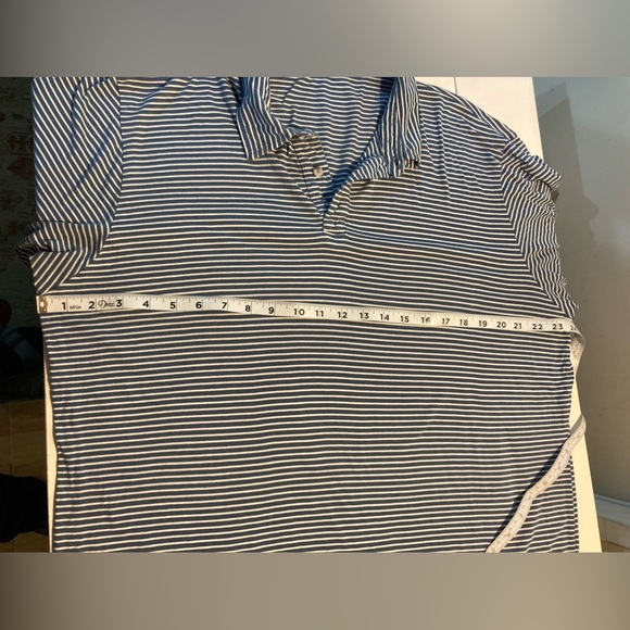 Marine Layer Men’s Short Sleeve Polo Shirt 2 Buttons Navy Stripe Size L/XL - Picture 11 of 11